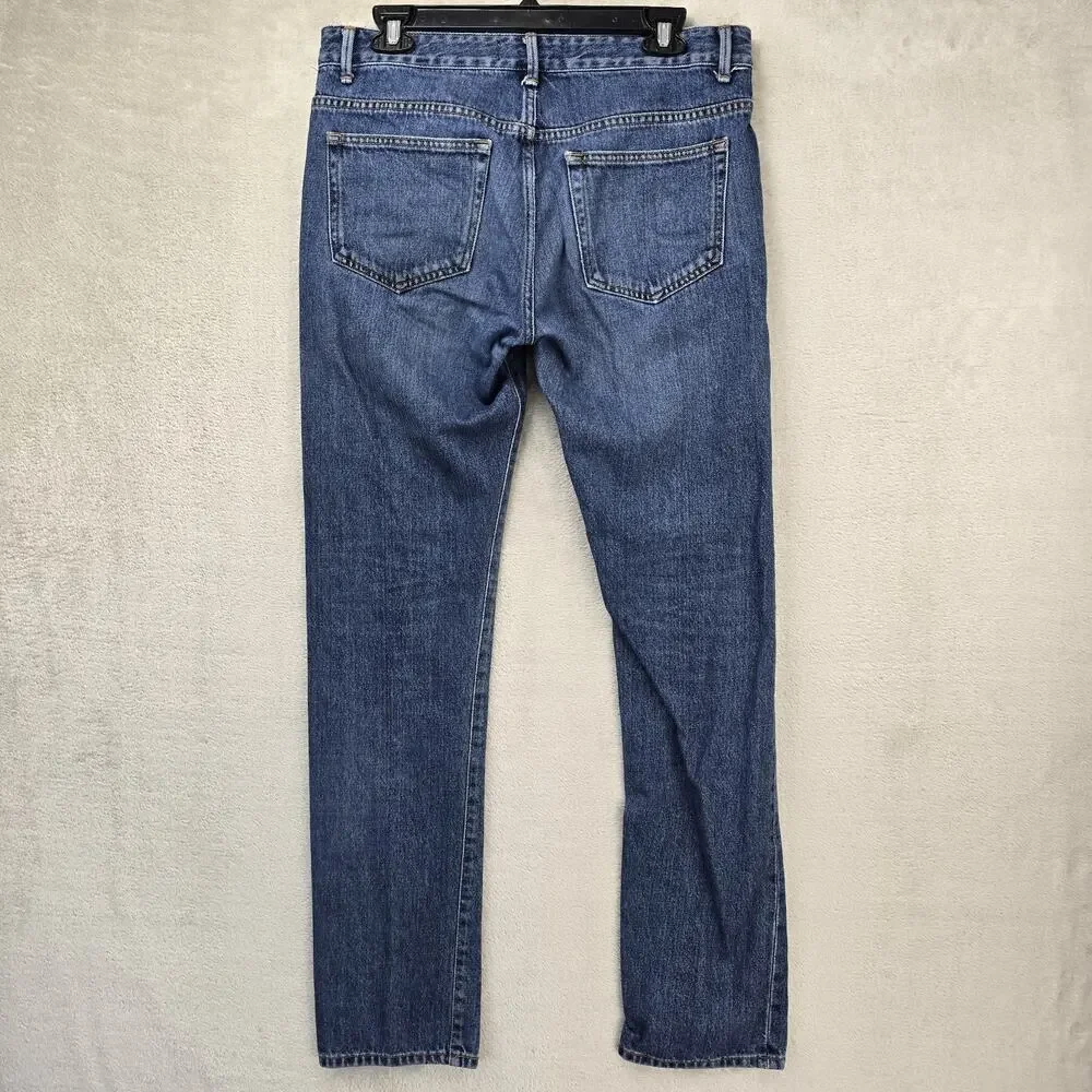 Officine Generale Blue Denim Jeans Mems 31 (Fits 32x31) 5-Pocket Button Fly